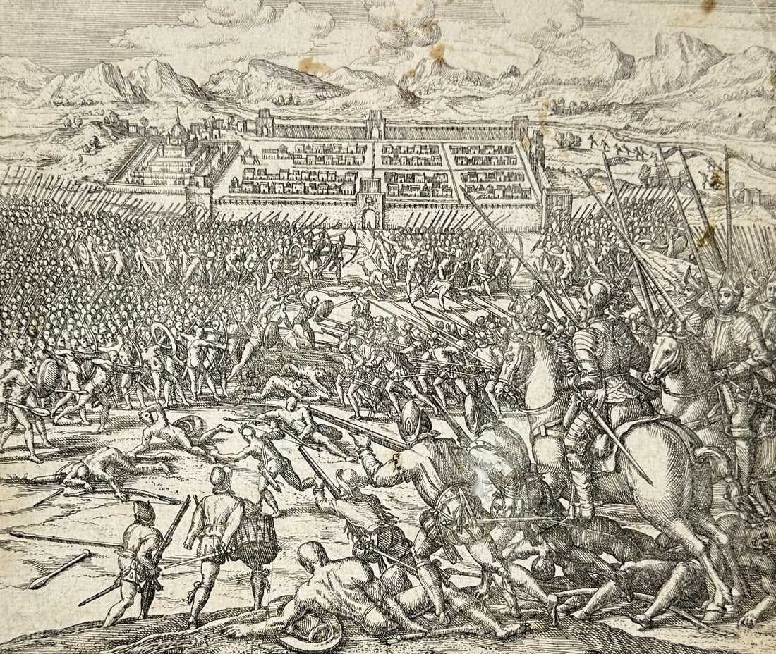 Johann Ludwig Gottfried / Theodor de Bry – Prælium inter Hispanos & Indos comissum (1 of 3)