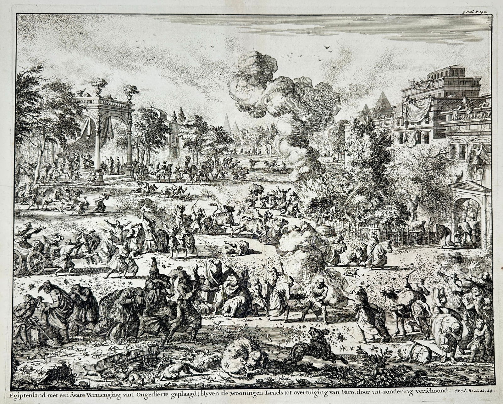 Willem Goeree & Jan Luyken – The Land of Egypt Afflicted by Insects – Etching (1 of 3)