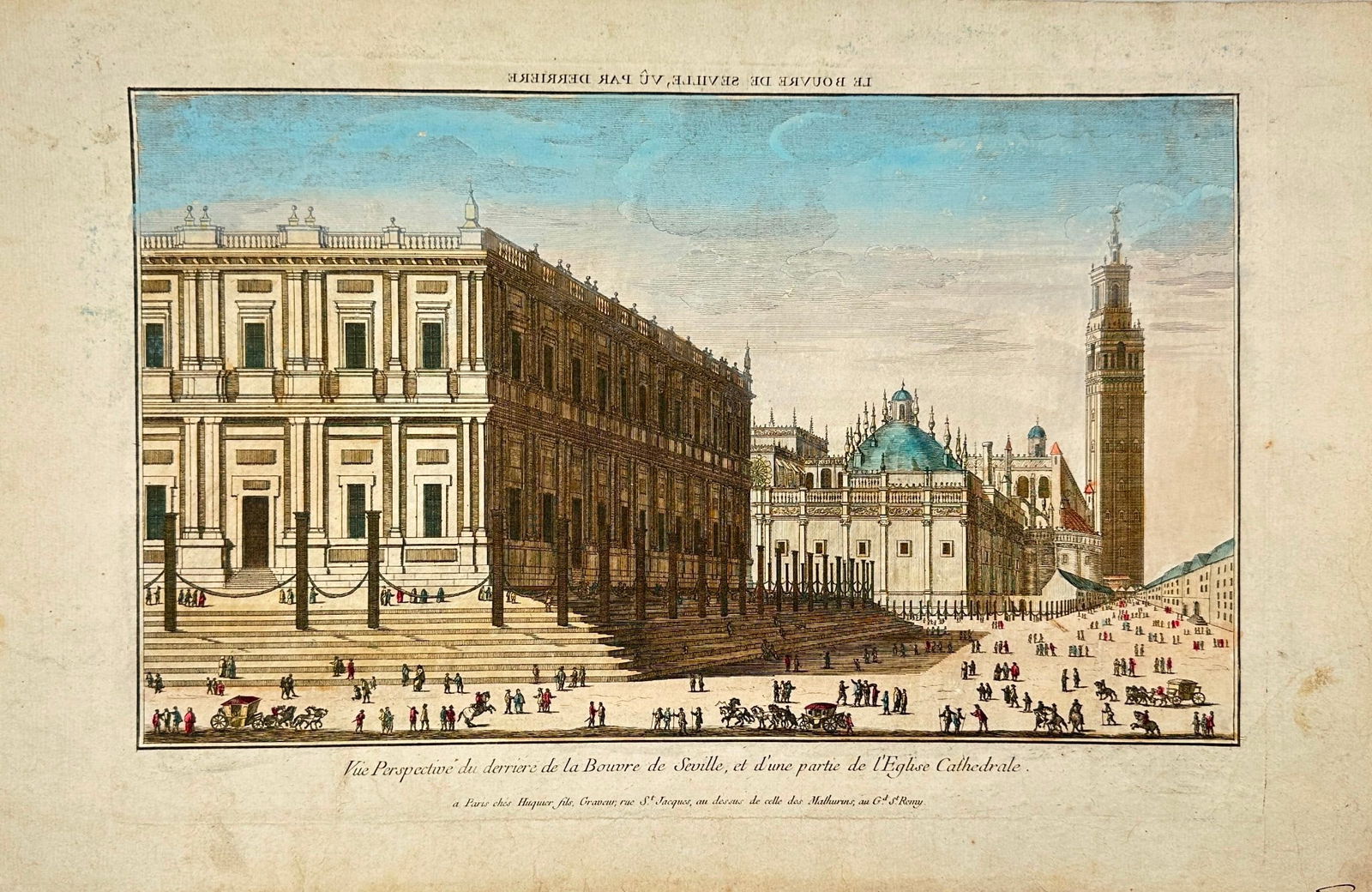 Jaques Gabriel Huquier – Rear View of the Exchange of Seville and Cathedral (1 of 3)