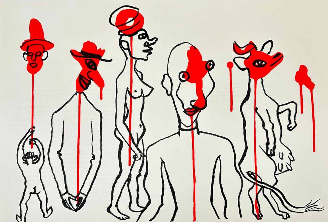 Alexander Calder – Abstract Totemic Figures – Colour Large Lithograph (1982) (1 of 3)