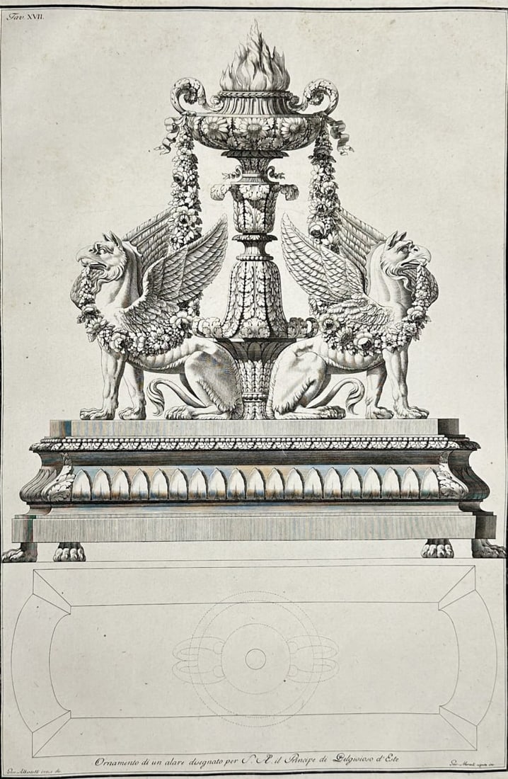 Giocondo Albertolli & Mercoli  – Ornamental Altar Design - Engraving (1778–1782) (1 of 5)