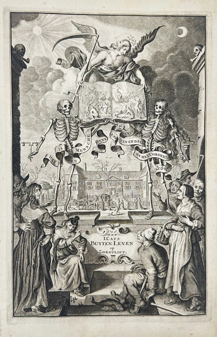 Cornelis van Dalen – Allegorical Frontispiece to Jacob Cats’ Buyten Leven – Copperplate (1 of 3)