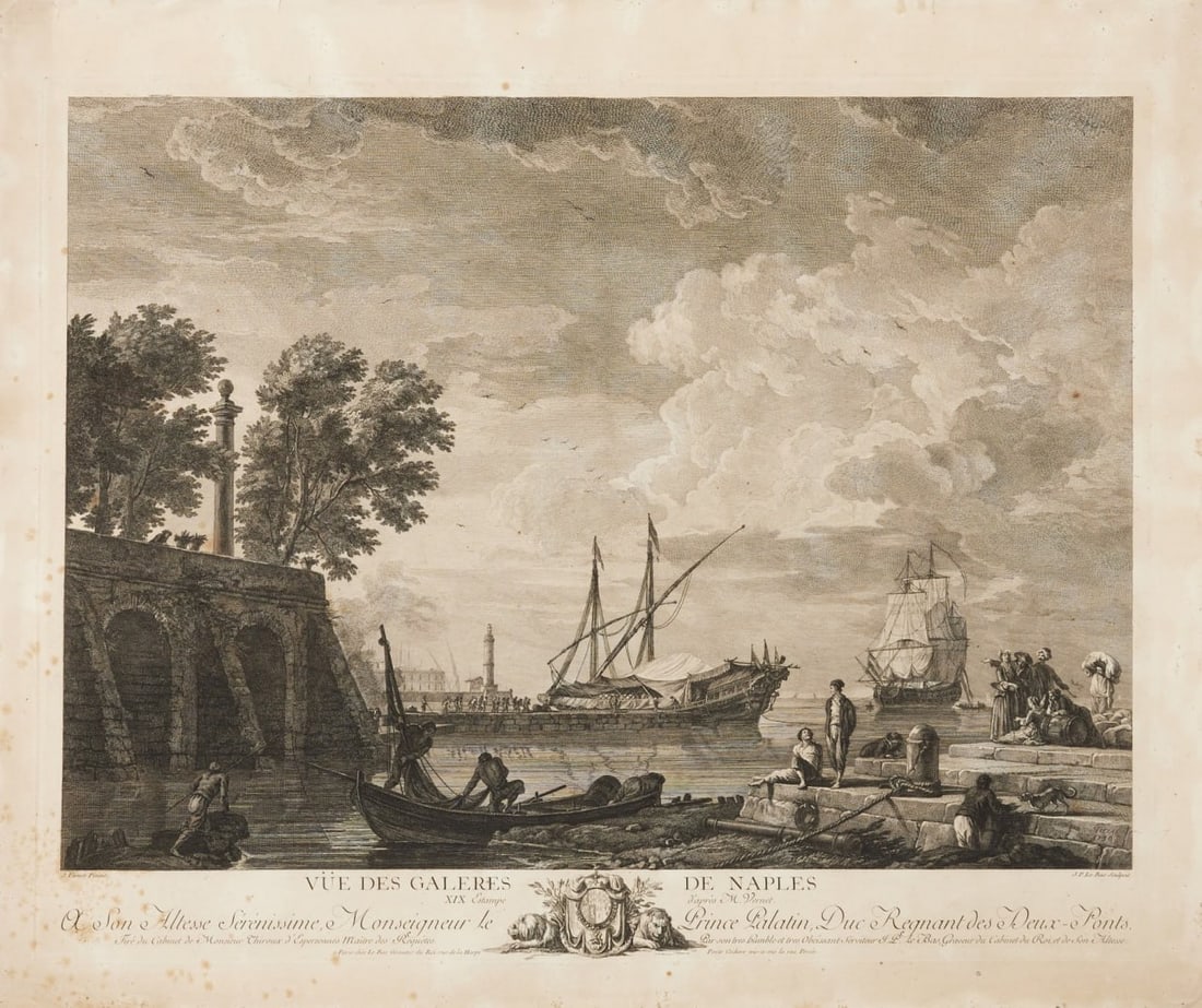 Claude-Joseph Vernet after  Jacques Le Bas - Antique Engraving - 18th Century (1778) (1 of 5)