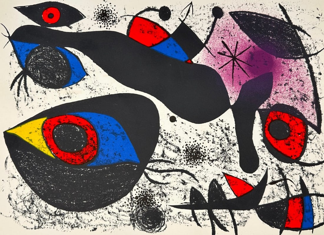Joan Miró (1893–1983) – Abstract Composition – Original Lithograph (Mid-20th Century) (1 of 3)