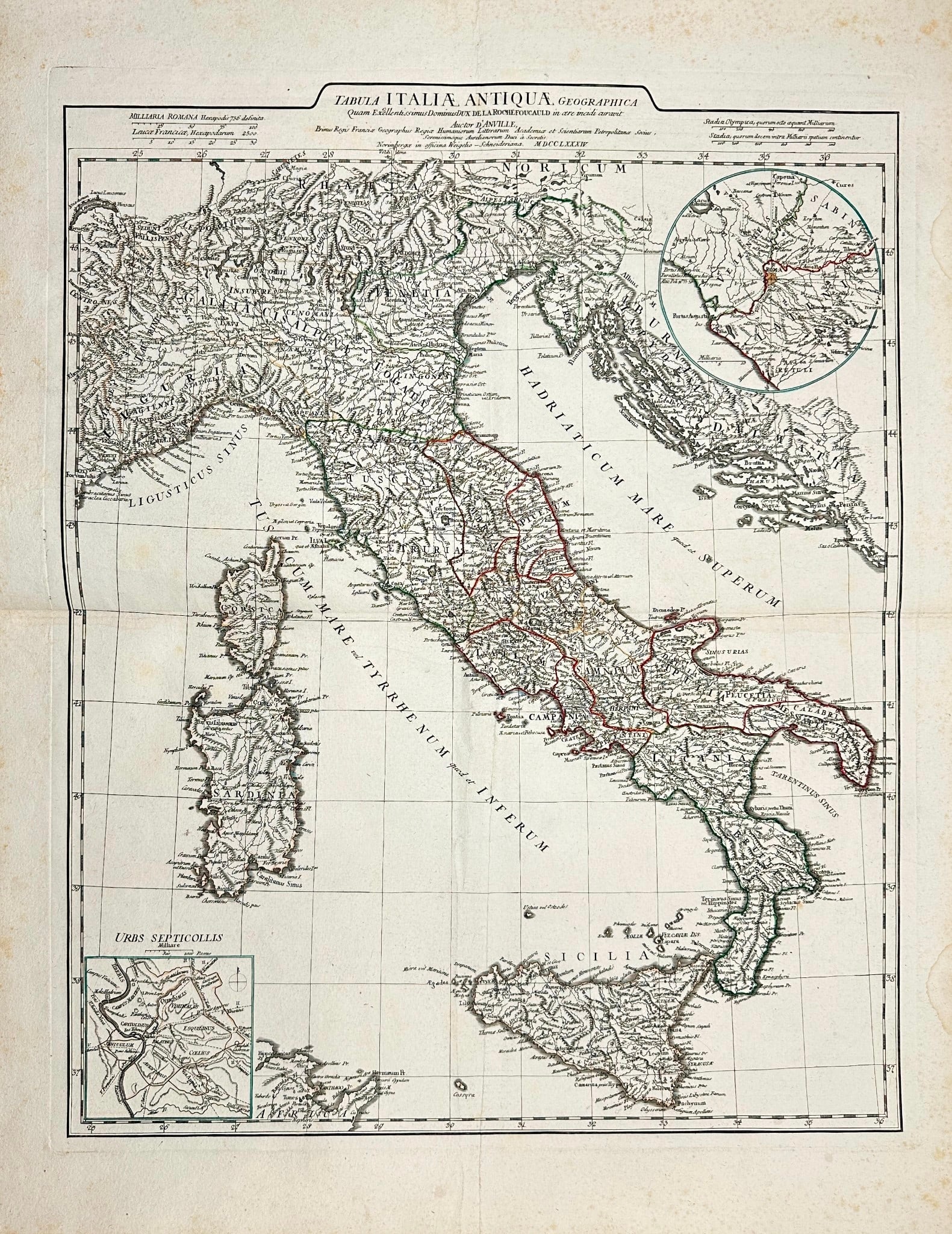 Jean-Baptiste Bourguignon d’Anville – Map of Italy Antique / Italia Antiqua (1 of 3)