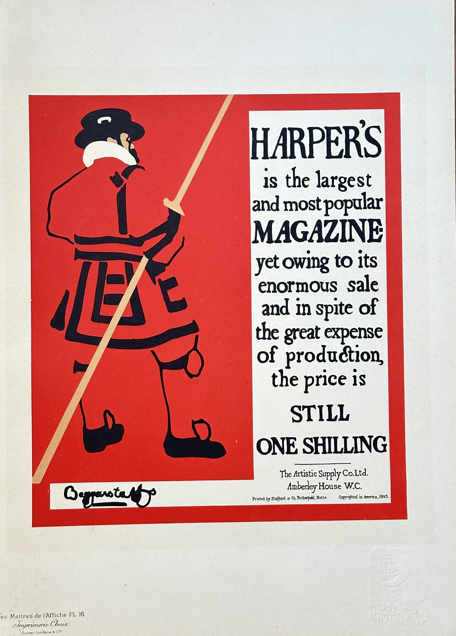 James Pryde & William Nicholson – Harper's Magazine – Lithograph (1 of 3)