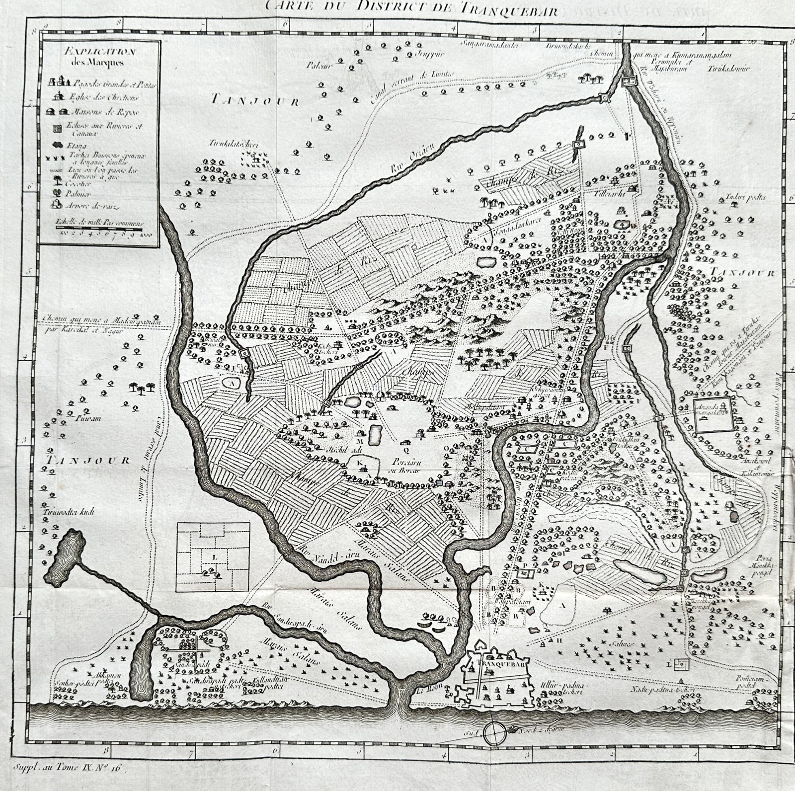 Antoine François Prévost – Map of India -  the District of Tranquebar / CARTE DU DISTRICT DE (1 of 3)