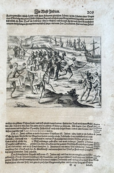 Theodor de Bry (c. 1528–1598) – A Battle between Native Americans and Spaniards (1 of 3)