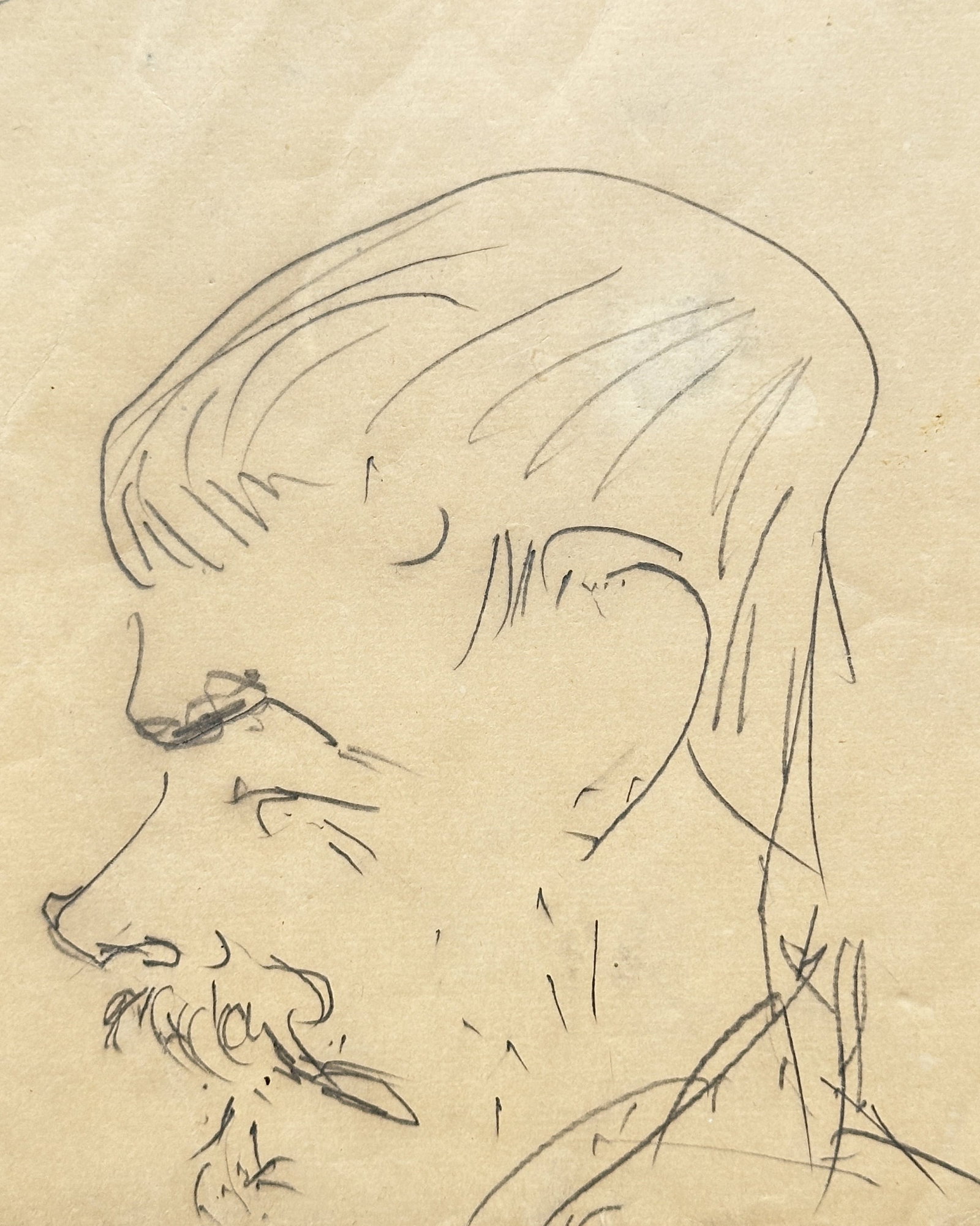 Albert Engström (1869–1940) – Untitled (Profile Portrait) – Pencil (Circa 1890) (1 of 3)