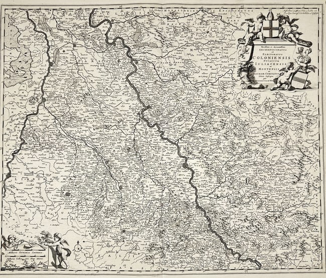 Frederick de Wit (1629–1706) – Map of Germany - the Electorate of Cologne - Engraving (1 of 3)