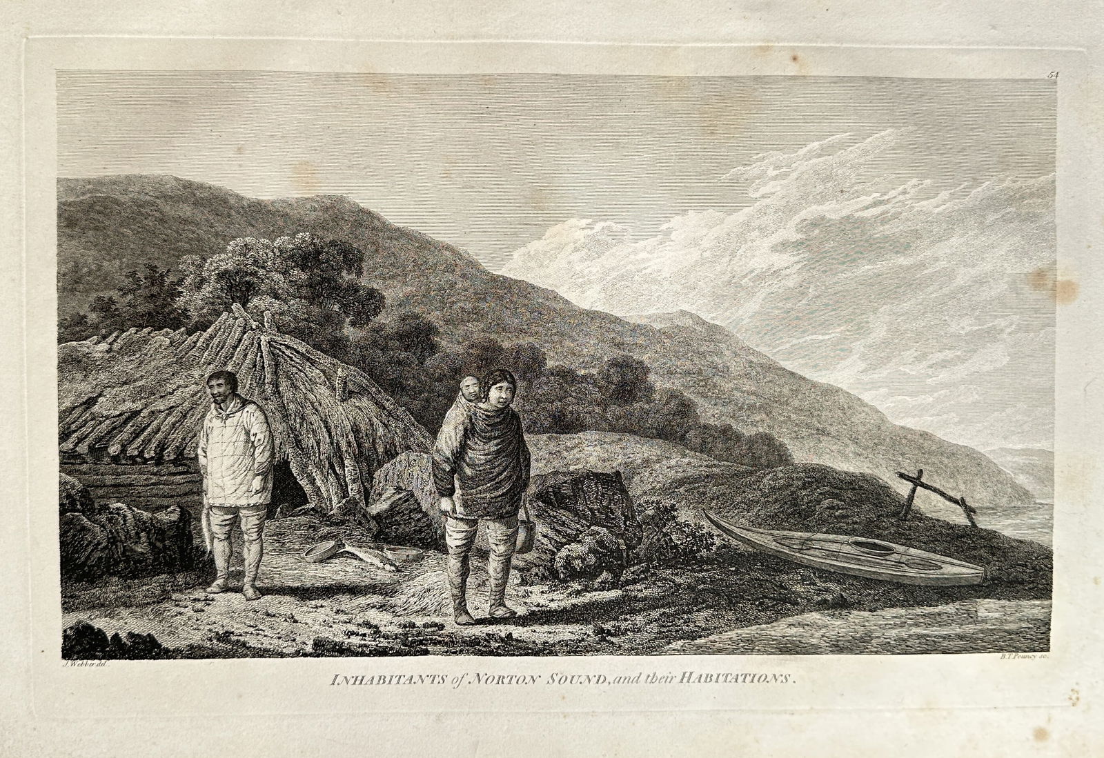John Webber (1751–1793) – Inhabitants of Norton Sound, and their Habitations – Engraving (1 of 2)