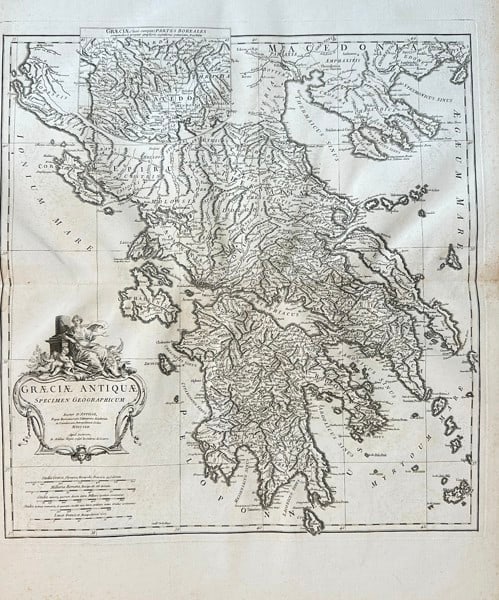 Jean Baptiste Bourguignon d'Anville (1697–1782) – Map of Ancient Greece (1 of 2)