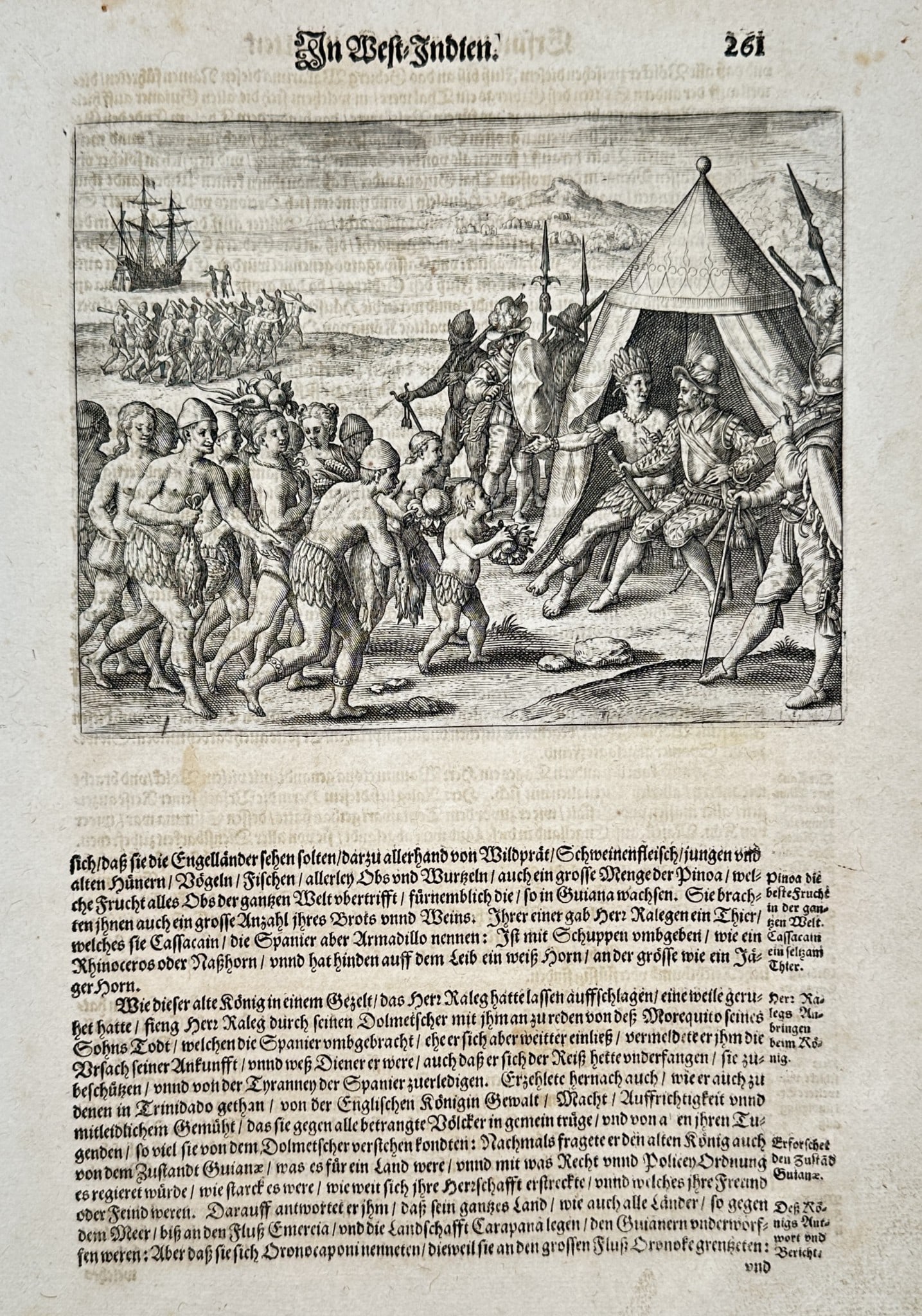Theodor de Bry (1528–1598) – Sir Francis Drake's Reception by Native Americans (1 of 3)