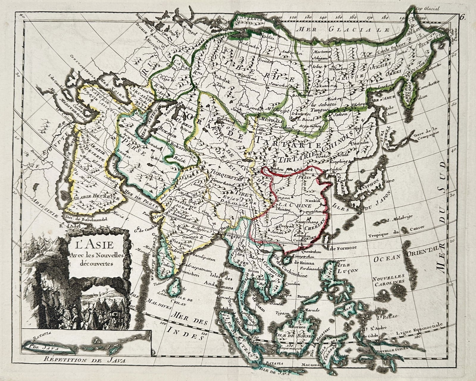 Georges-Louis Le Rouge (c. 1712–c. 1790) – Map of Asia according to New Discovers (1 of 3)