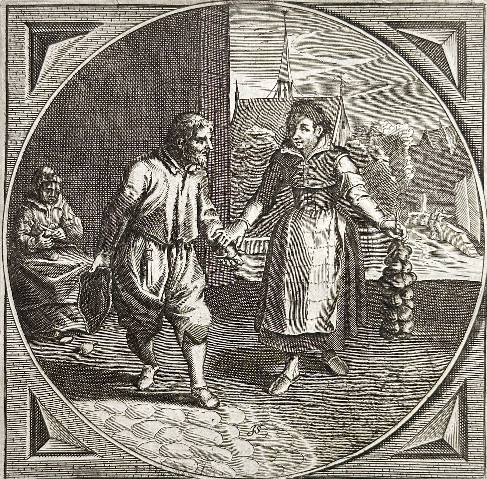 Jacob Cats (1577–1660) – Emblem of Tears and Simplicity – Engraving (Circa 1632) (1 of 3)