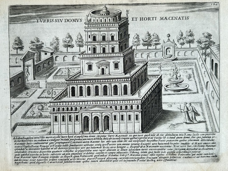 Giacomo Lauro (active c.1584–1637) – House and Gardens of Maecenas (1 of 3)