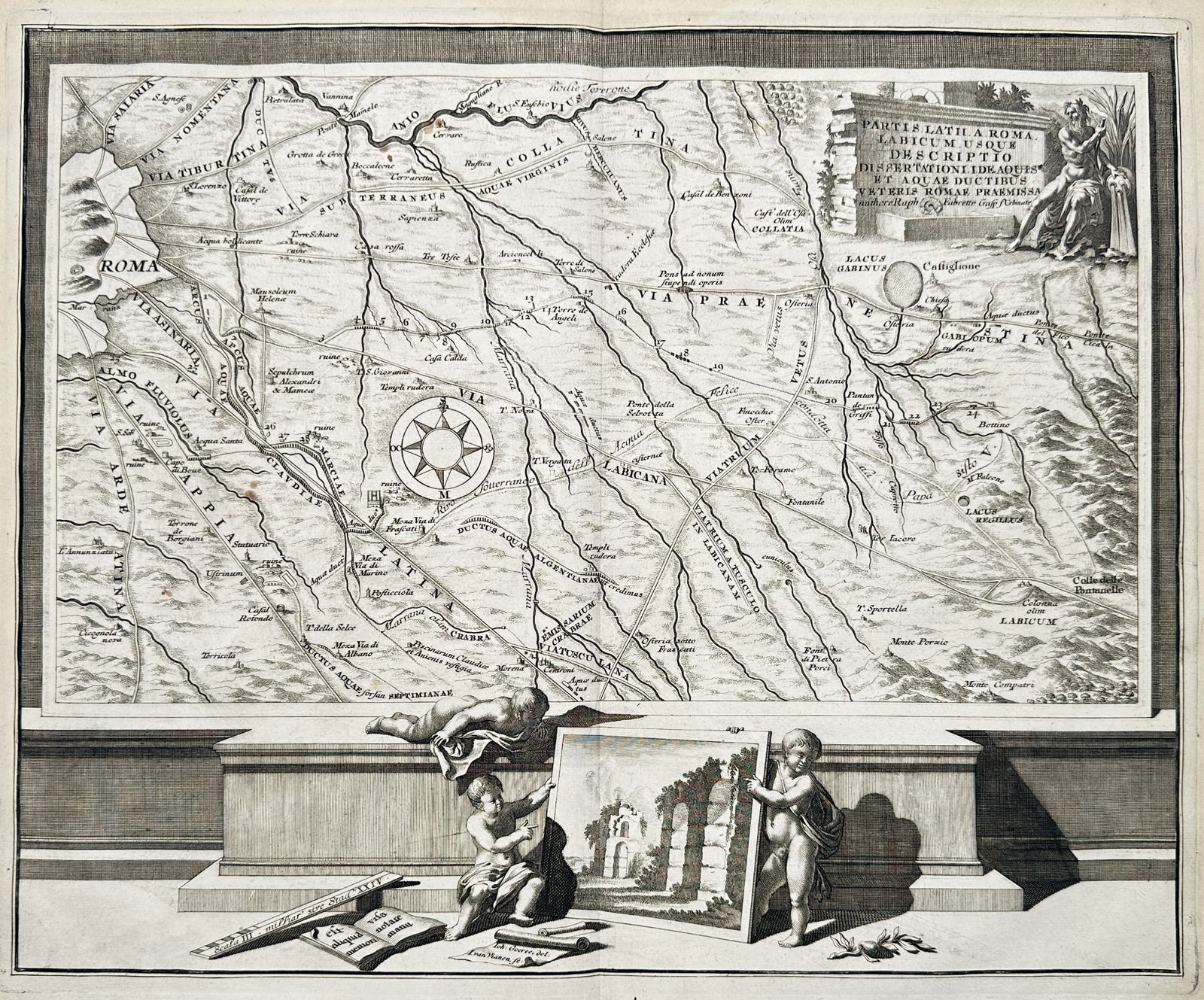 Jan Goeree (1670–1731) – Map of Part of Latium near Rome, after Ortelius (1 of 3)