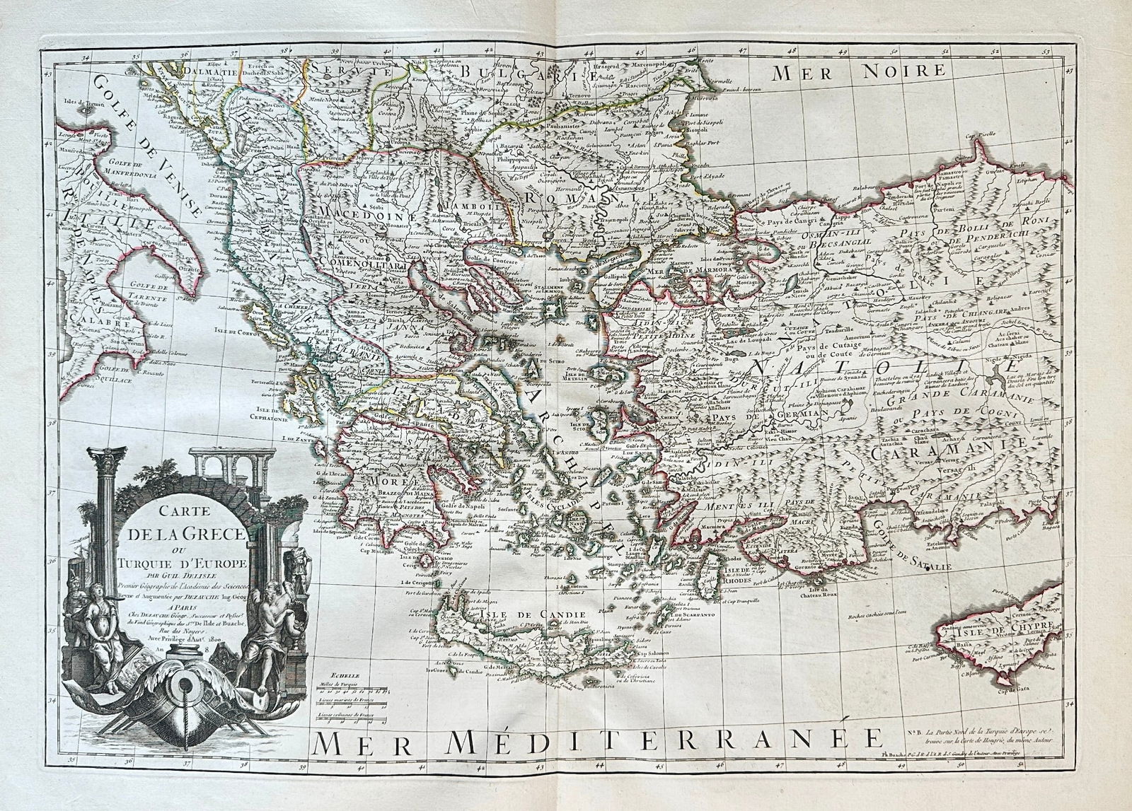 Jean Baptiste Bourguignon d'Anville (1697–1782) – Map of Greece and European Turquie (1 of 2)