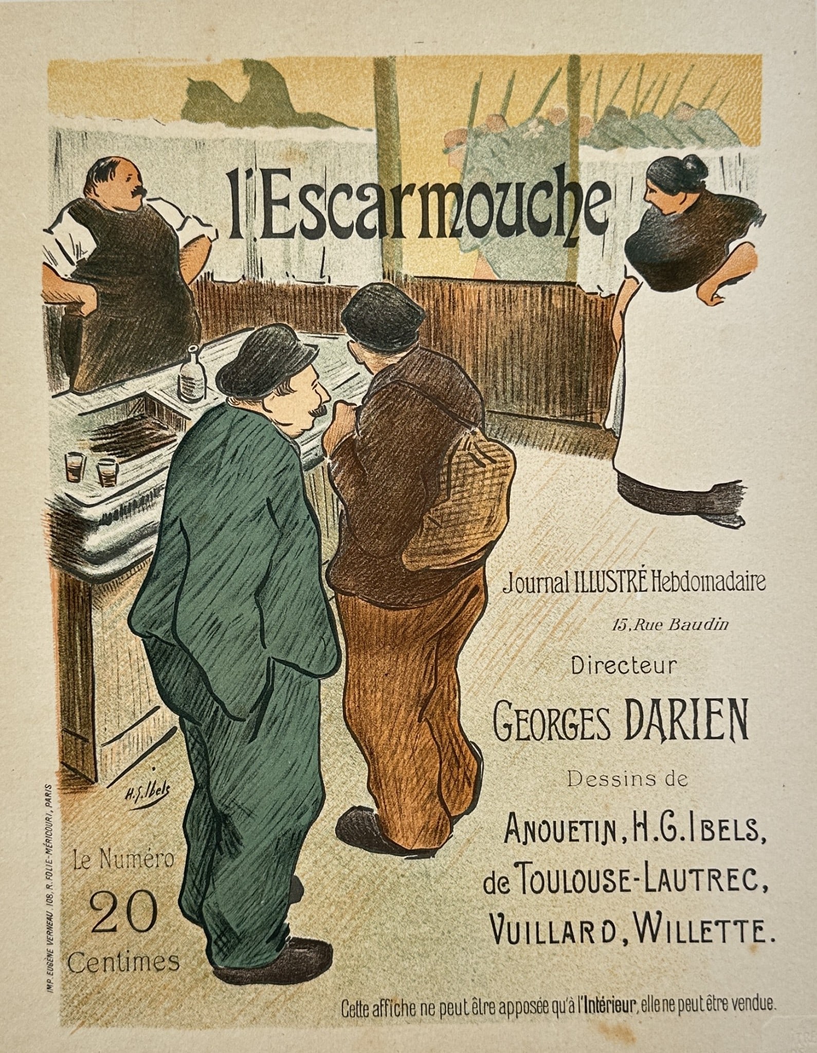 Henri-Gabriel Ibels (1867–1936) – L'Escarmouche (The Skirmish) – Chromolithograph (1 of 3)