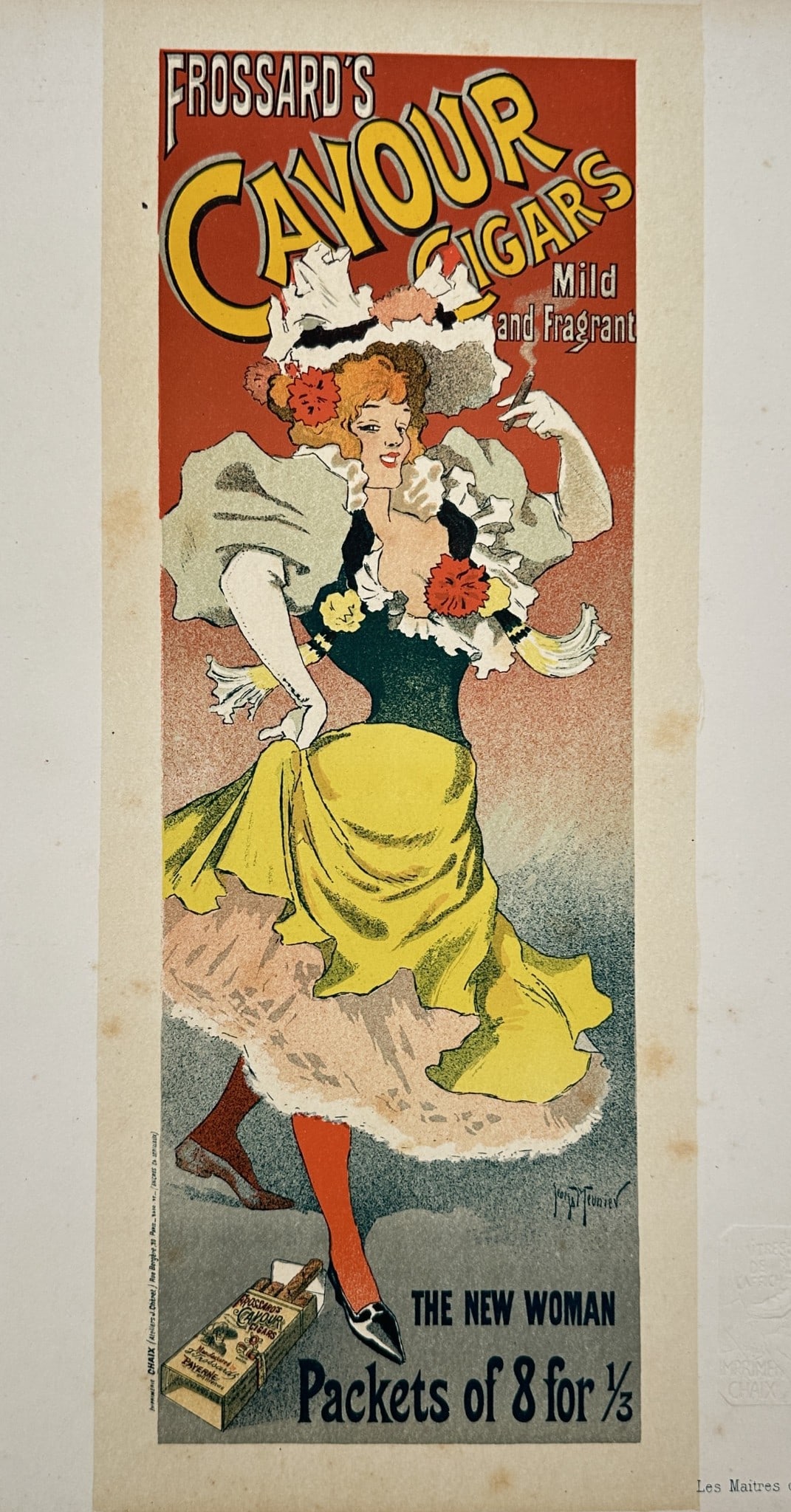 Jules Chéret (1836–1932) – Frossard's Cavour Cigars (The New Woman) (1 of 3)