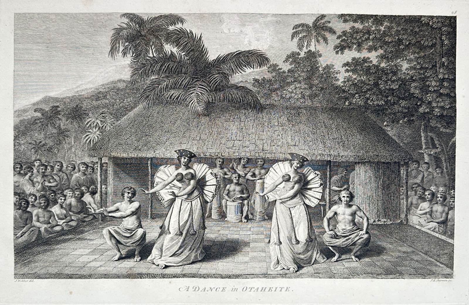 John Webber (1751–1793) – A Dance in Otaheite – Engraving - Large Folio (1784) (1 of 2)