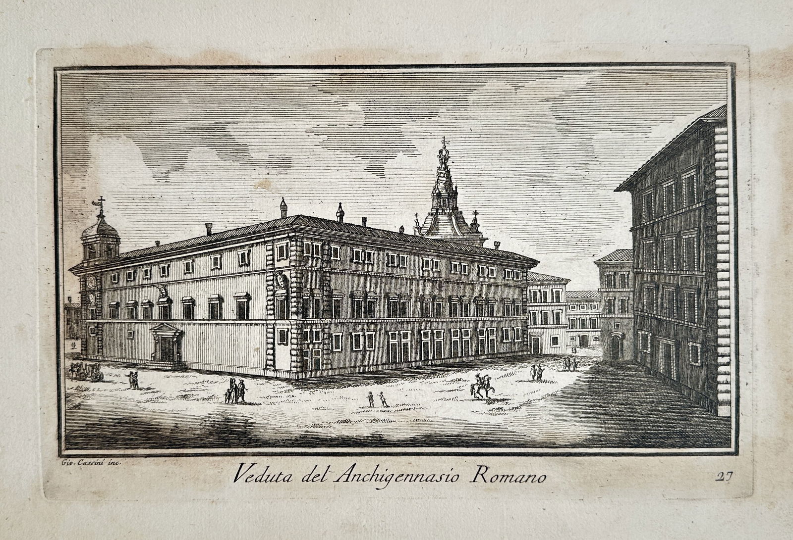 Giovanni Domenico Cassini (1625–1712) – View of the Roman Archigymnasium (Italy) (1 of 2)