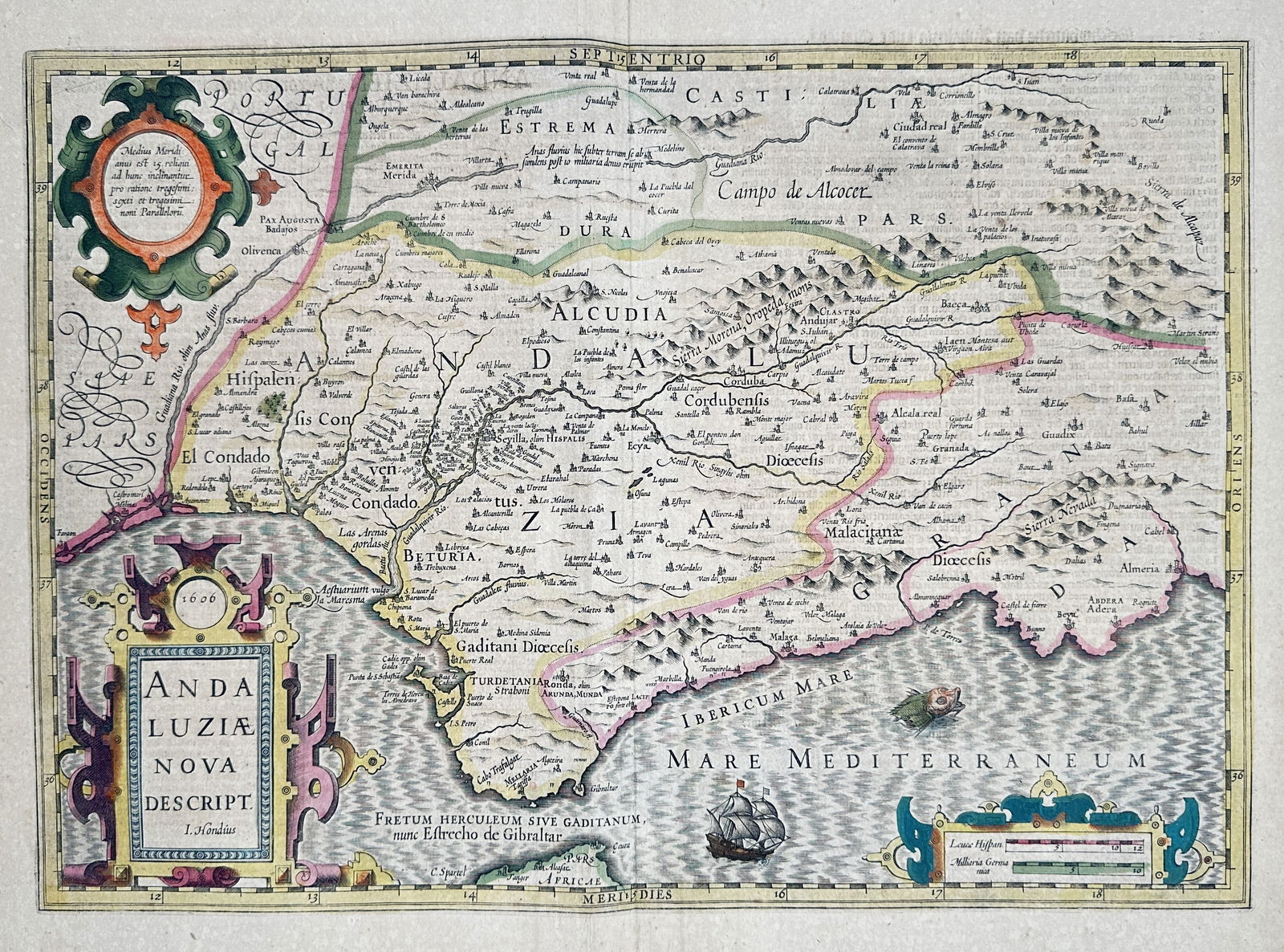 Jodocus Hondius – Map of the Government of Île-de-France – Engraving with hand-coloring (c. (1 of 2)
