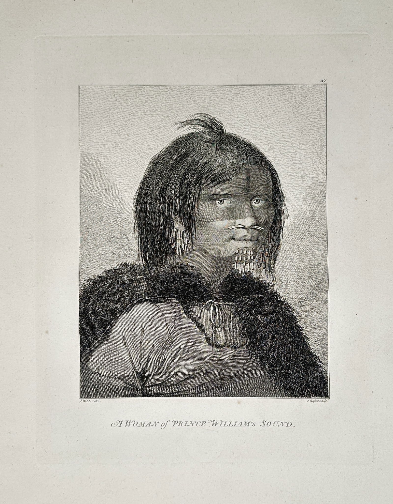 John Webber (1751–1793) – A Woman of Prince William's Sound – Engraving (18th Century) (1 of 2)