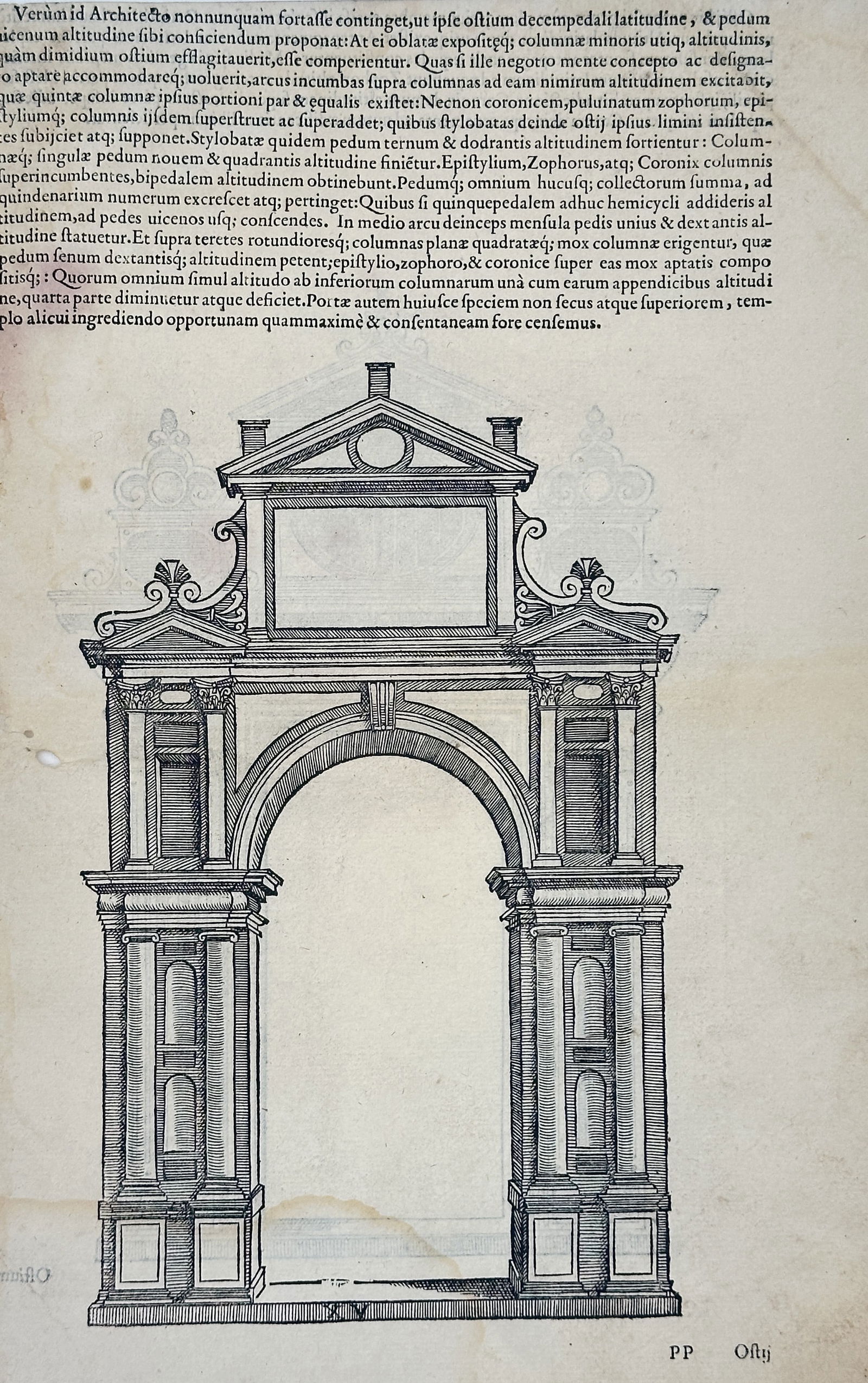 Sebastiano Serlio (1475–1554) – Design for a Highly Ornamented Archway – Woodcut (1 of 2)