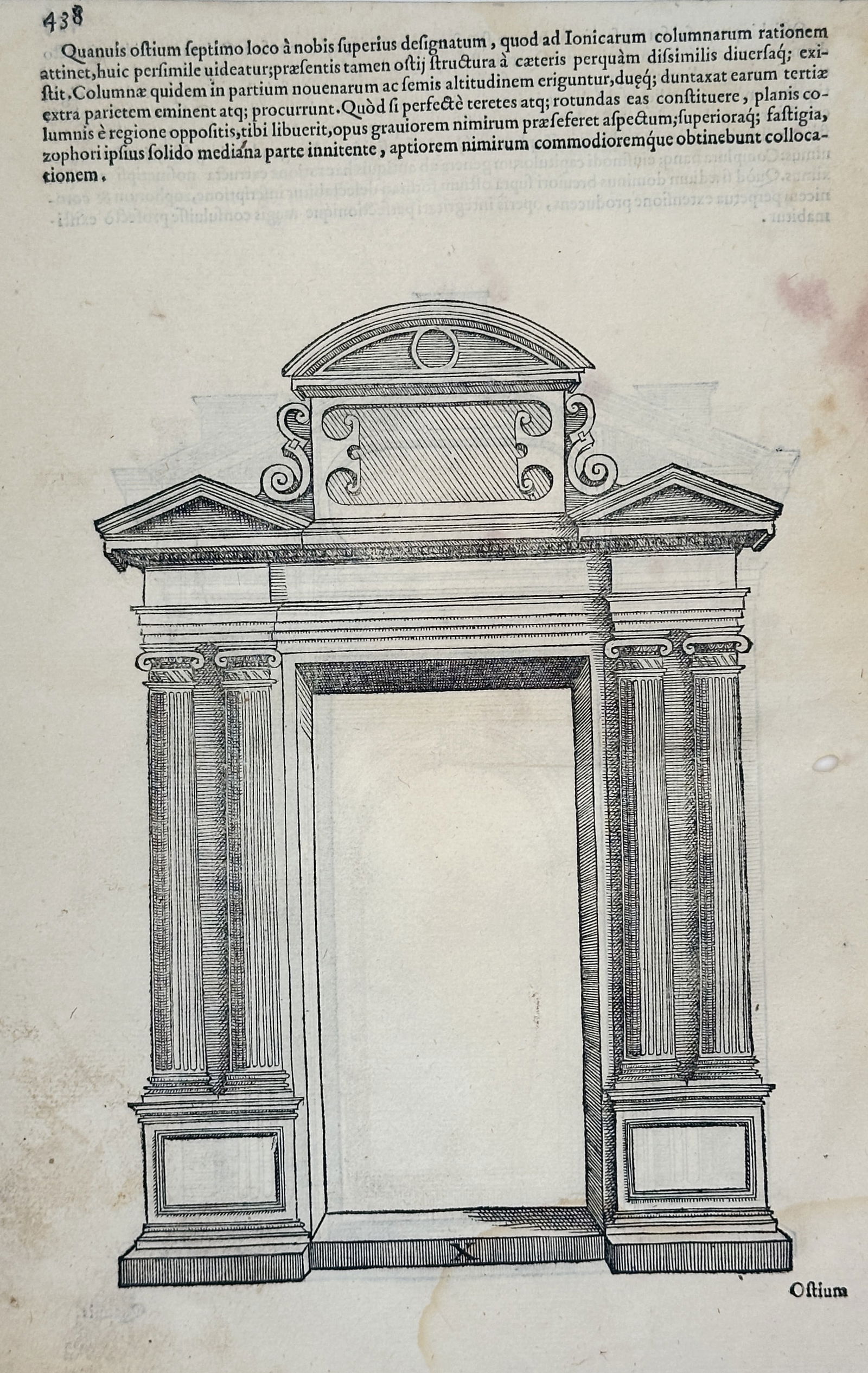 Sebastiano Serlio (1475–1554) – Design for an Arched Doorway – Woodcut (16th Century) (1 of 2)