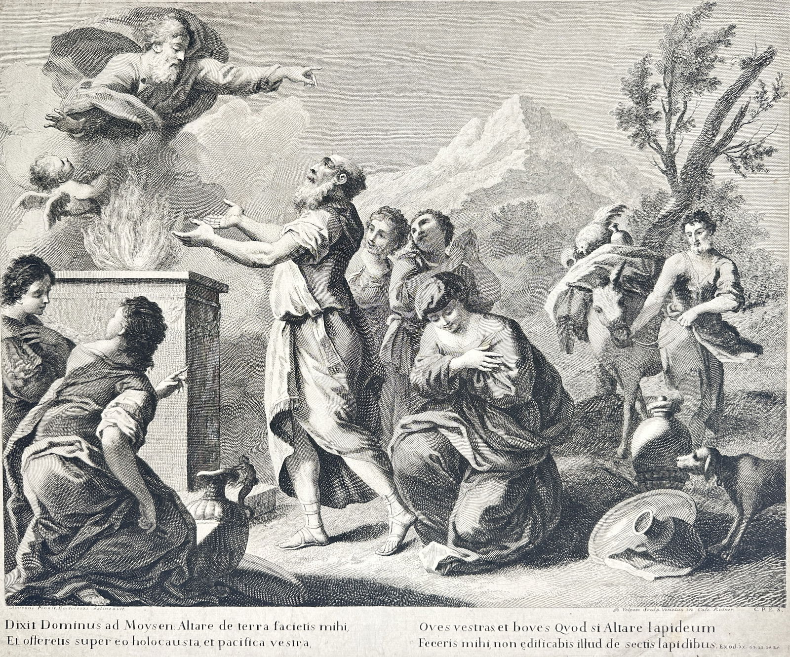 Giovanni Volpato – Moses Builds the Altar of Earth and Offers Sacrifice (Exodus 20:24-25) – (1 of 3)