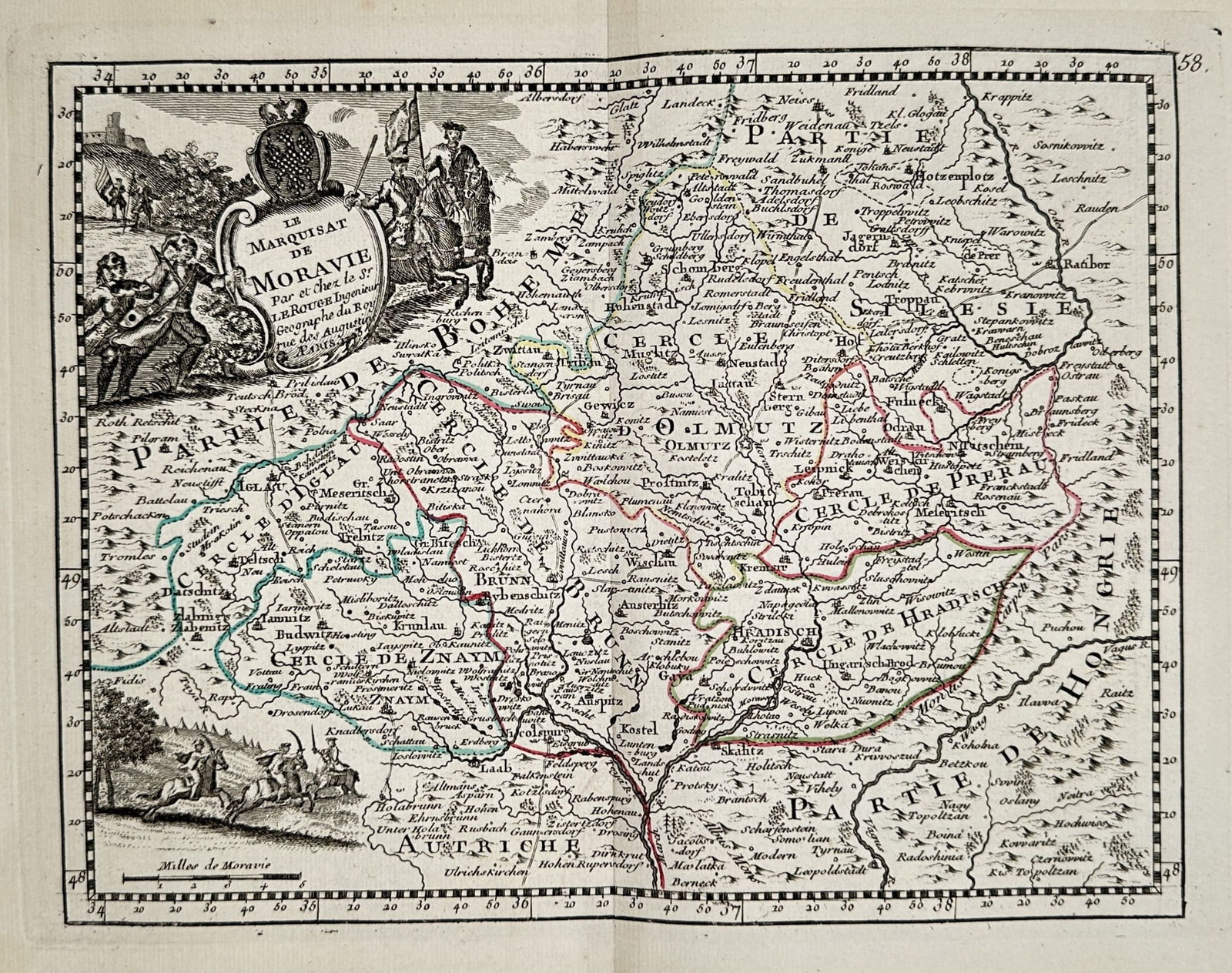 Georges-Louis Le Rouge (c. 1712–c. 1790) – Map of Czech Republic - the Margravia (1 of 2)