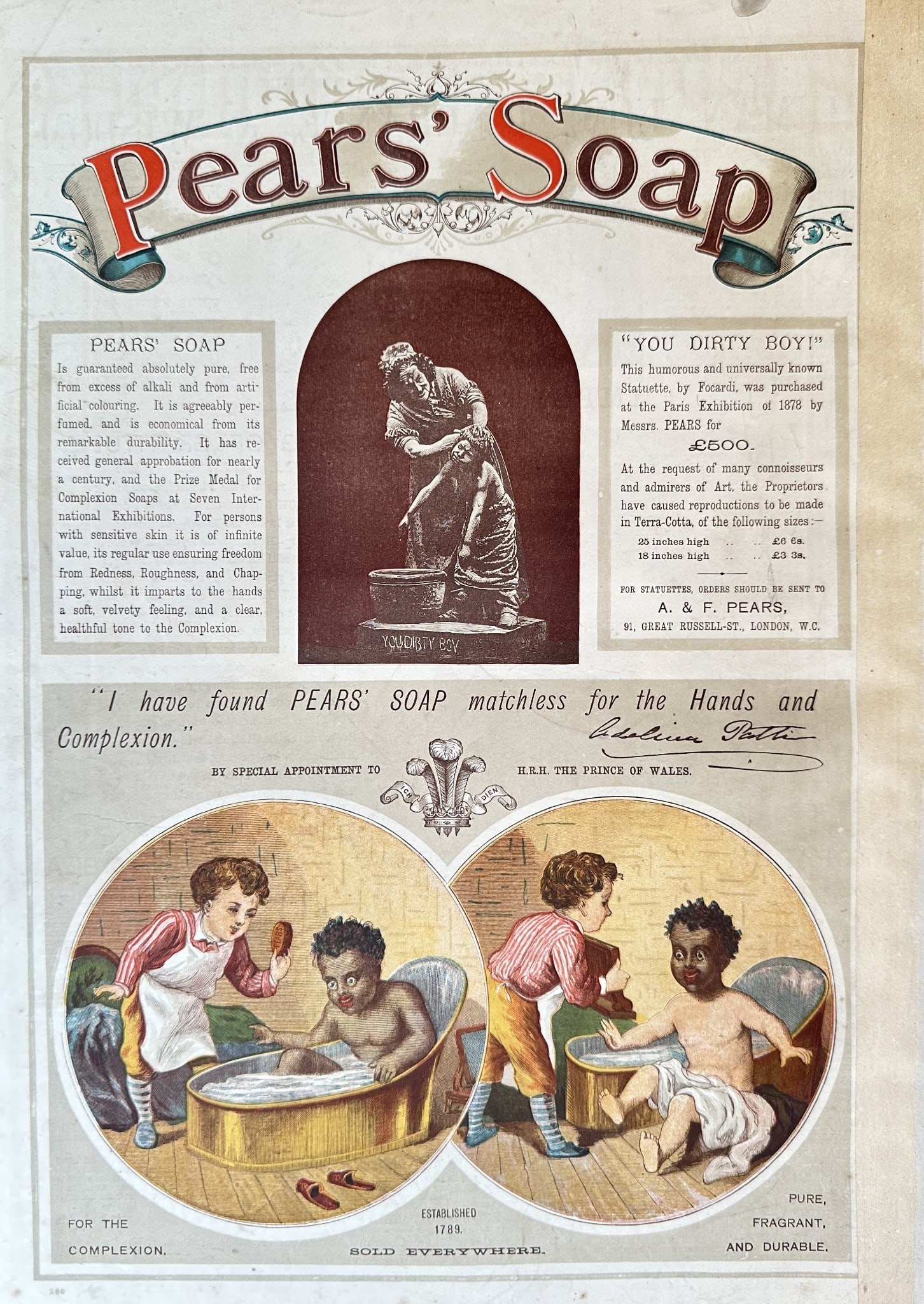 Pears' Soap (A. & F. Pears, Ltd.) – Advertisement for Pears' Soap – Chromolithog (1 of 2)