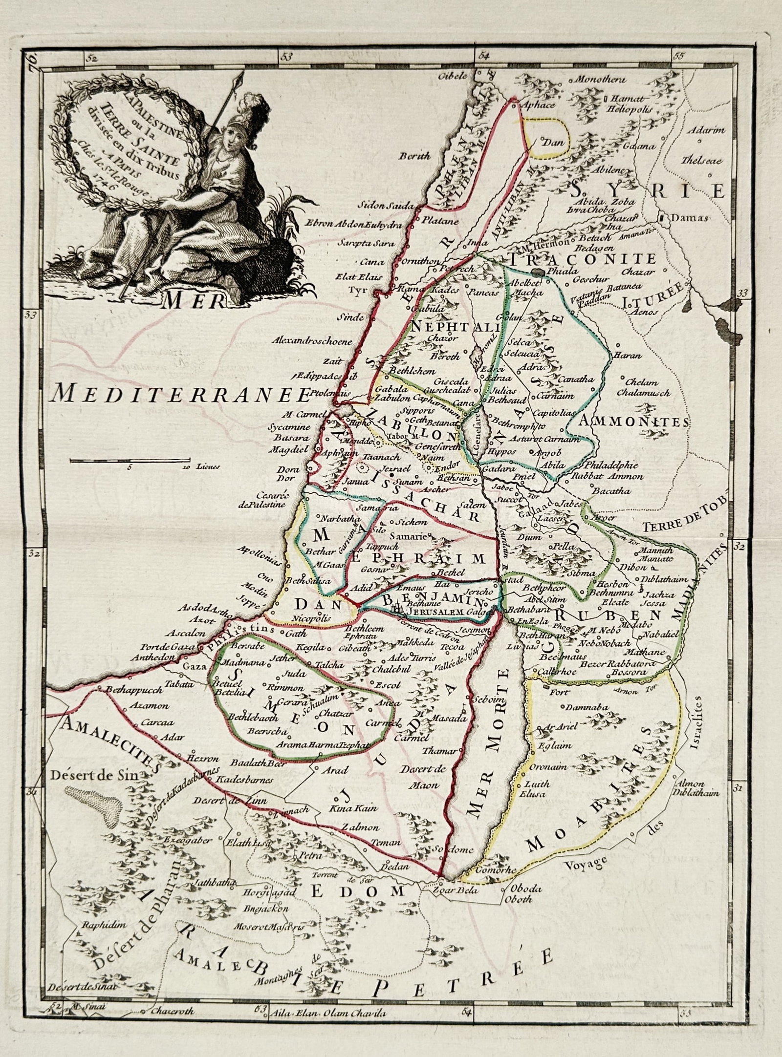 Georges-Louis Le Rouge (c. 1707–c. 1790) – Map of the Holy Land (Terre Sainte) (1 of 2)