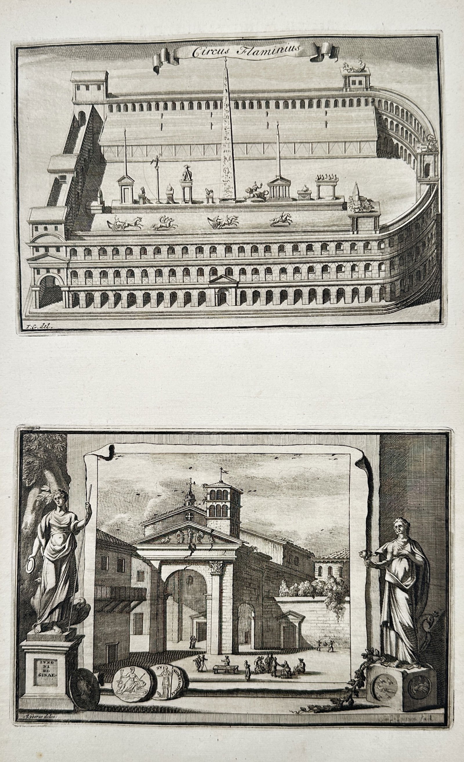 Jan Goeree (1670–1731) – Circular Area in Ancient Rome – Engraving (c. 1725) (1 of 2)