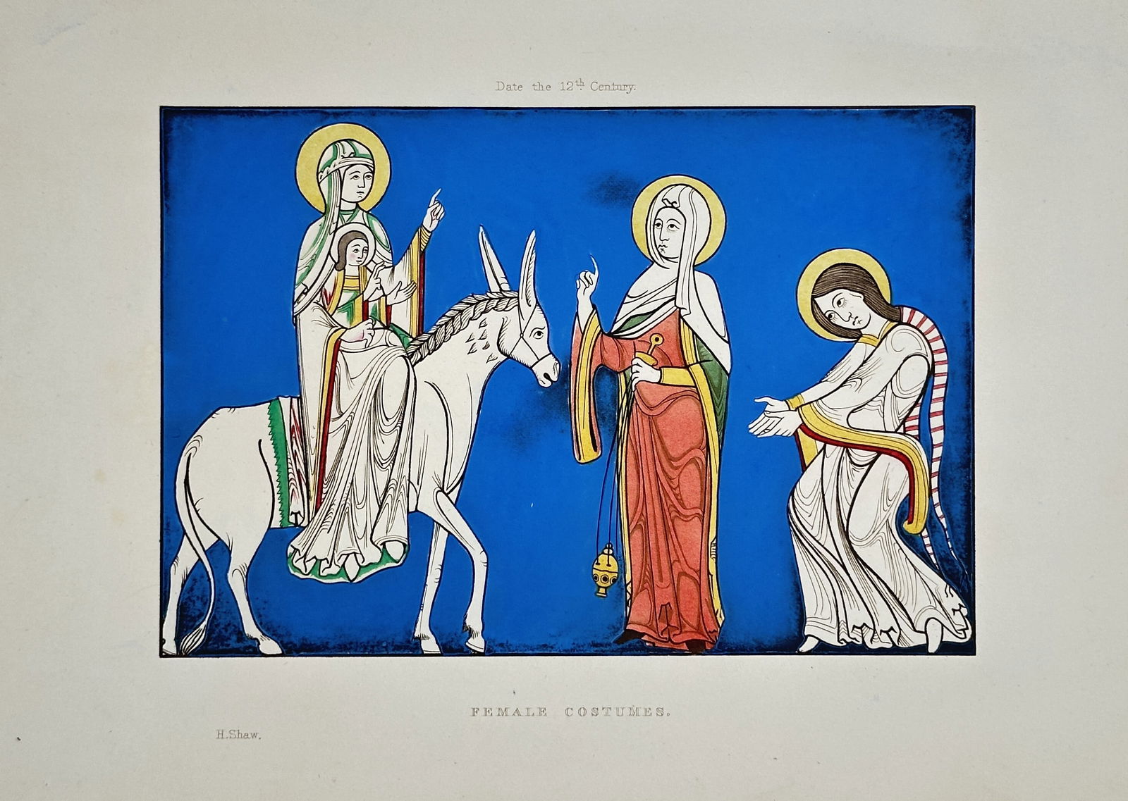 Henry Shaw (1800–1873) – Female Costumes – Lithograph with hand-coloring (c. 1843) (1 of 2)