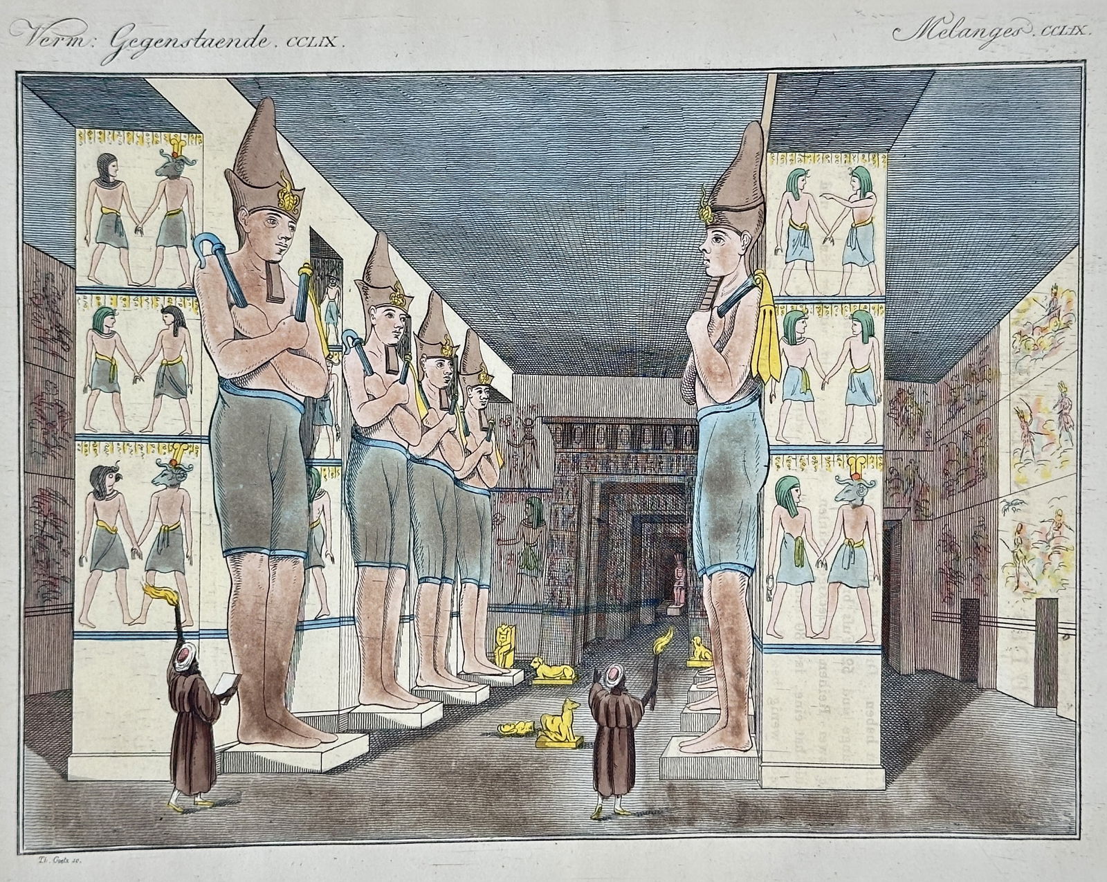 Friedrich Justin Bertuch – Interior View of an Egyptian Temple Hall – Engraving (1 of 2)