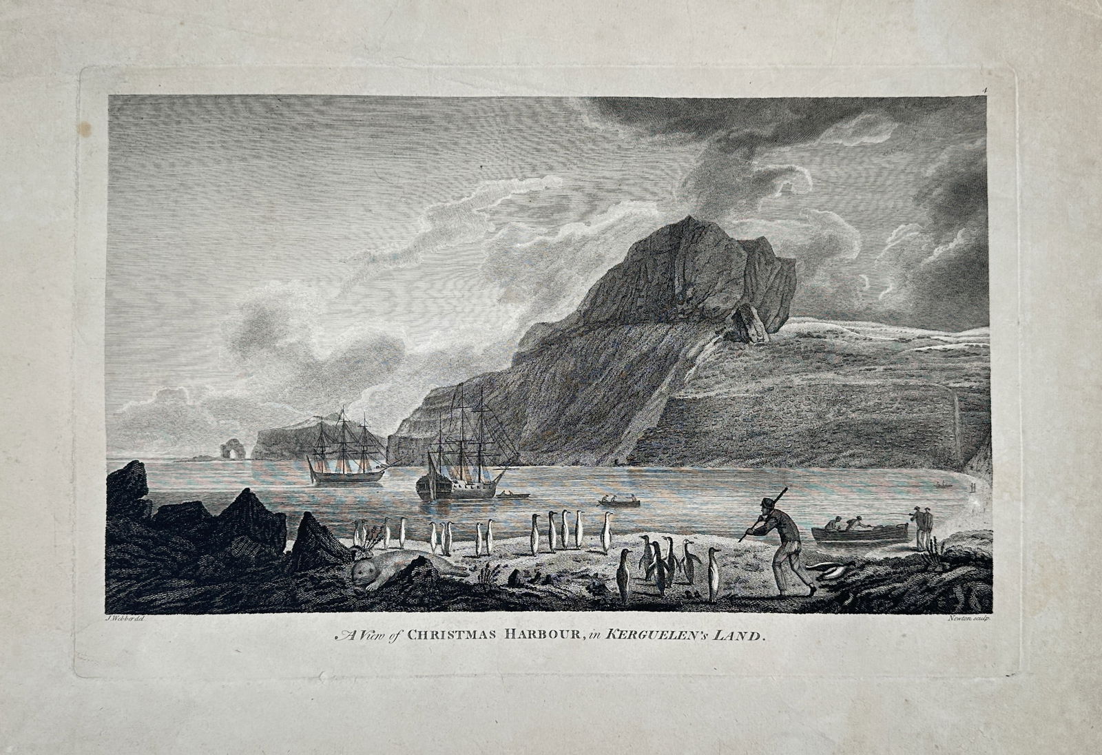 John Webber (1751–1793) – A View of Christmas Harbour, in Kerguelen's Land – Engraving (1 of 2)