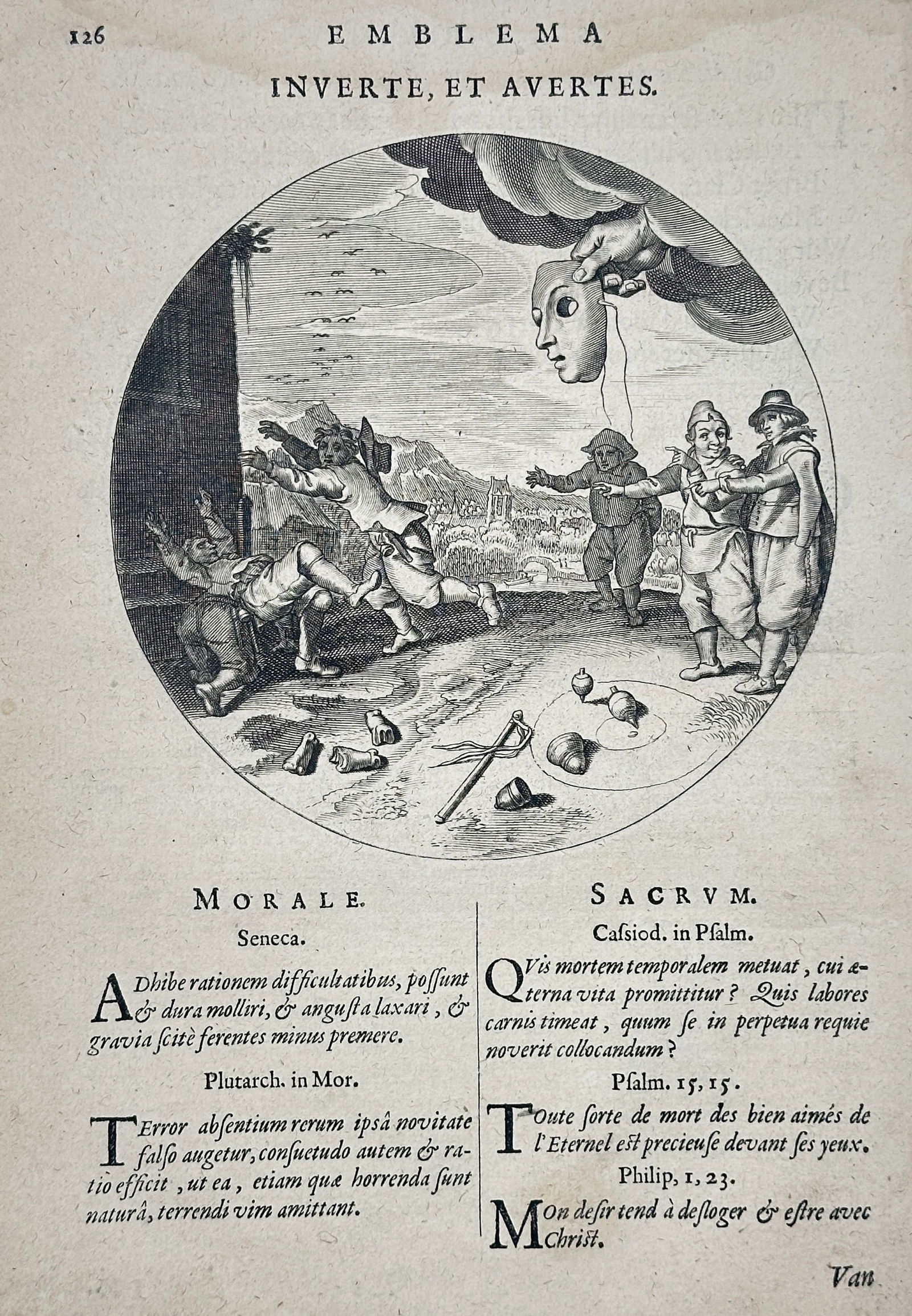 Jacob Cats (1577–1660) – Emblem: Invert, and You Will Turn Away – Engraving (17th Century) (1 of 2)