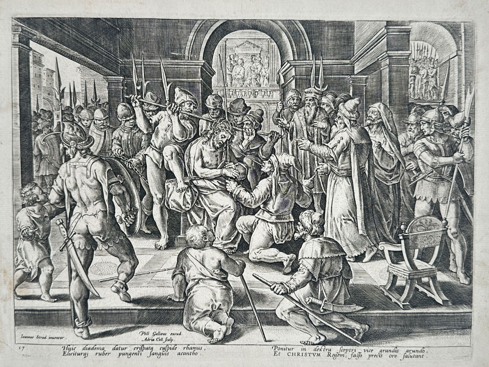 Adriaen Collaert (1560–1618) – The Mocking of Christ – Engraving (1580–1600) (1 of 2)