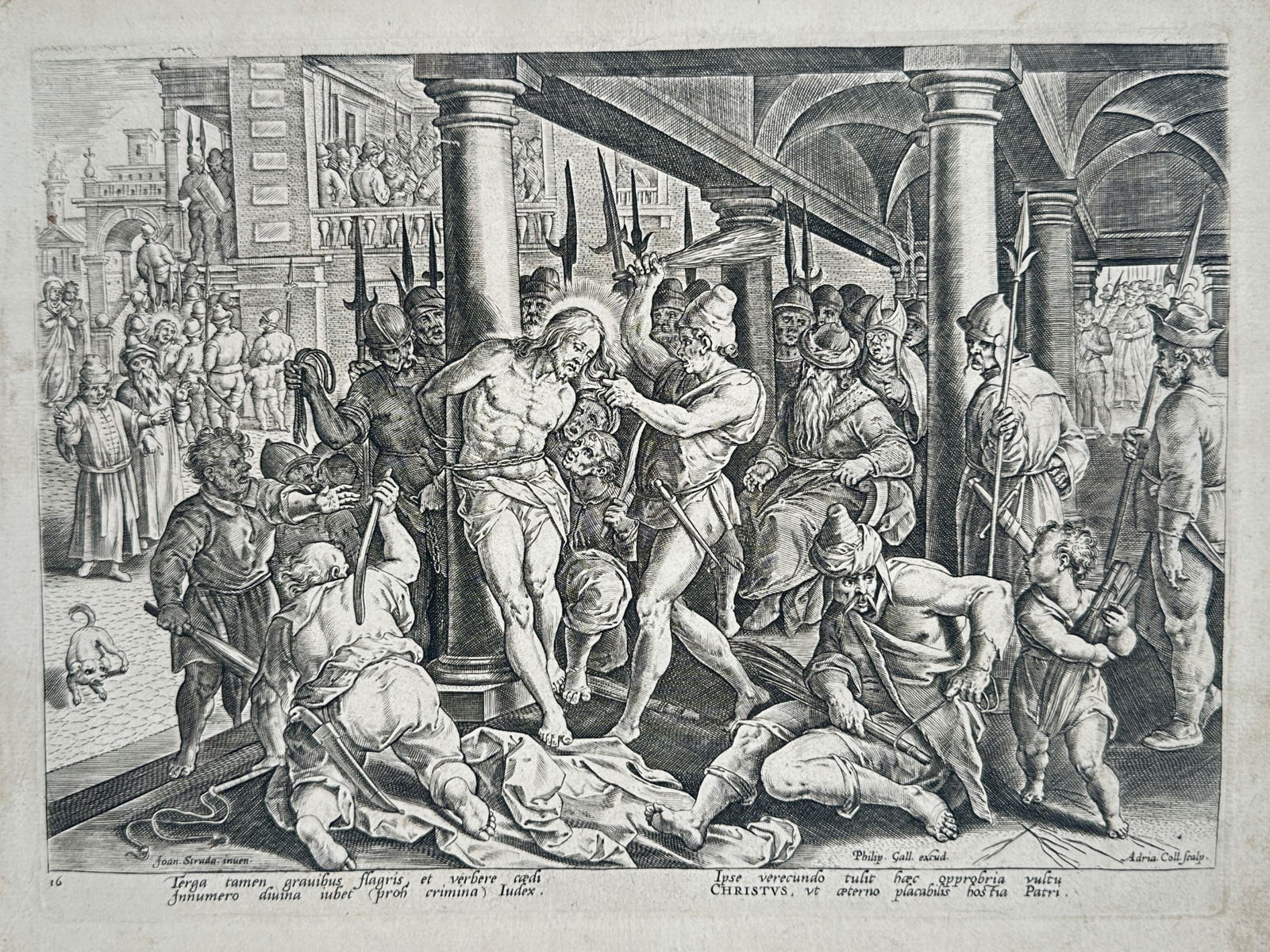 Adriaen Collaert (1560–1618) – The Scourging of Christ – Engraving (1580–1600) (1 of 2)