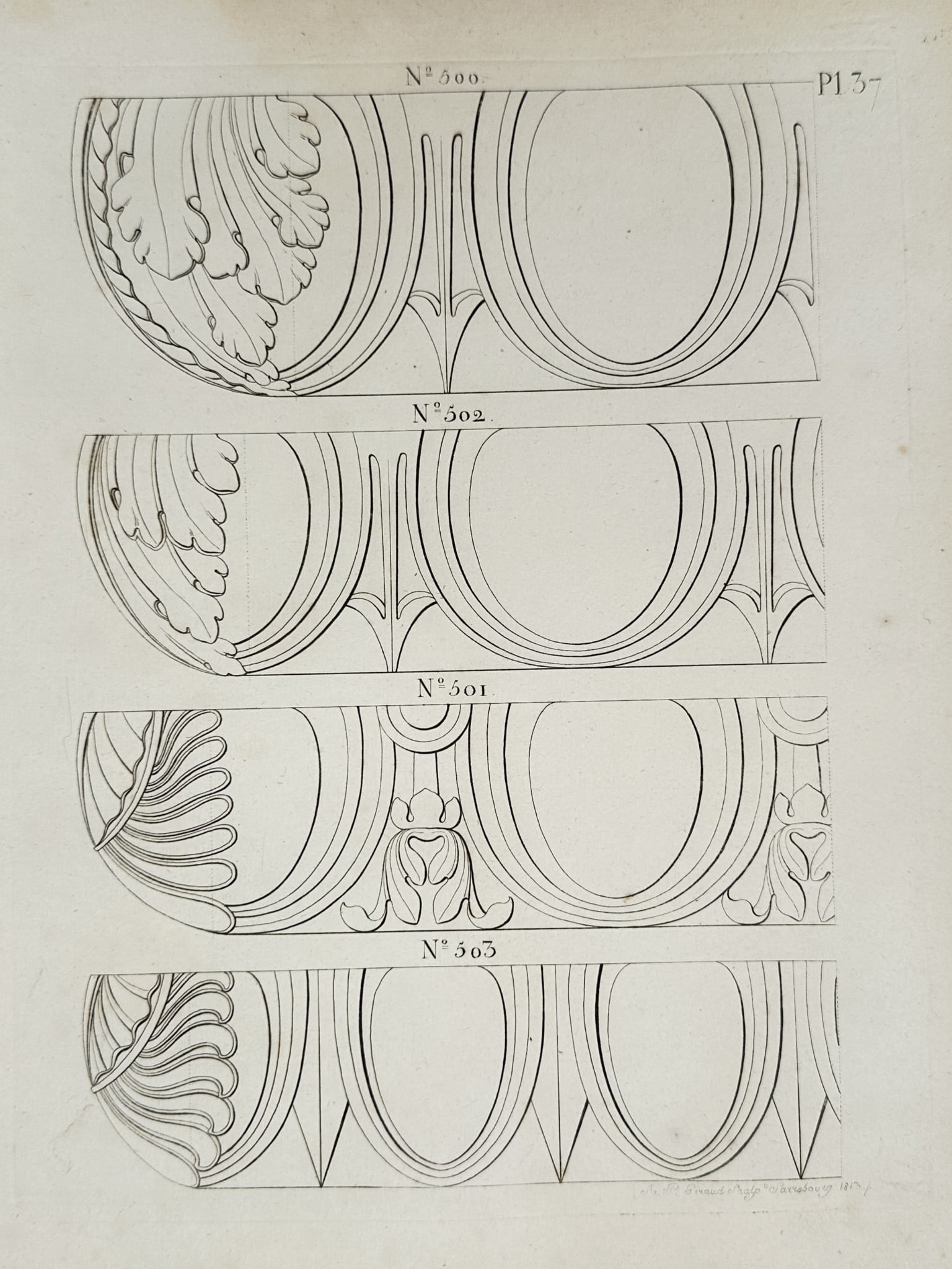 Joseph Beunat (Active 1805–1825) – Neoclassical Architectural Frieze Ornaments (1 of 2)