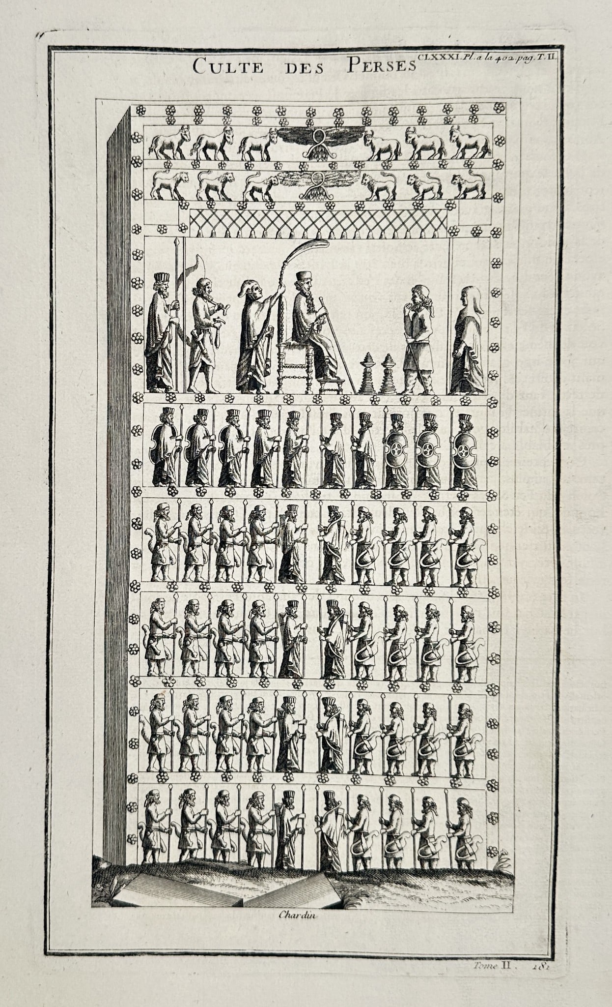 Bernard de Montfaucon (1655–1741) – Worship of the Persians – Engraving (1 of 2)