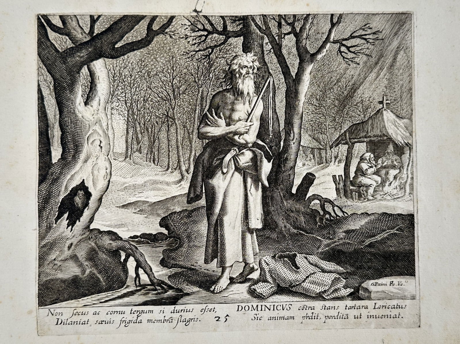 Abraham Bosse (1602–1676) – Saint Dominic Loricatus – Engraving (1630–1650) (1 of 2)