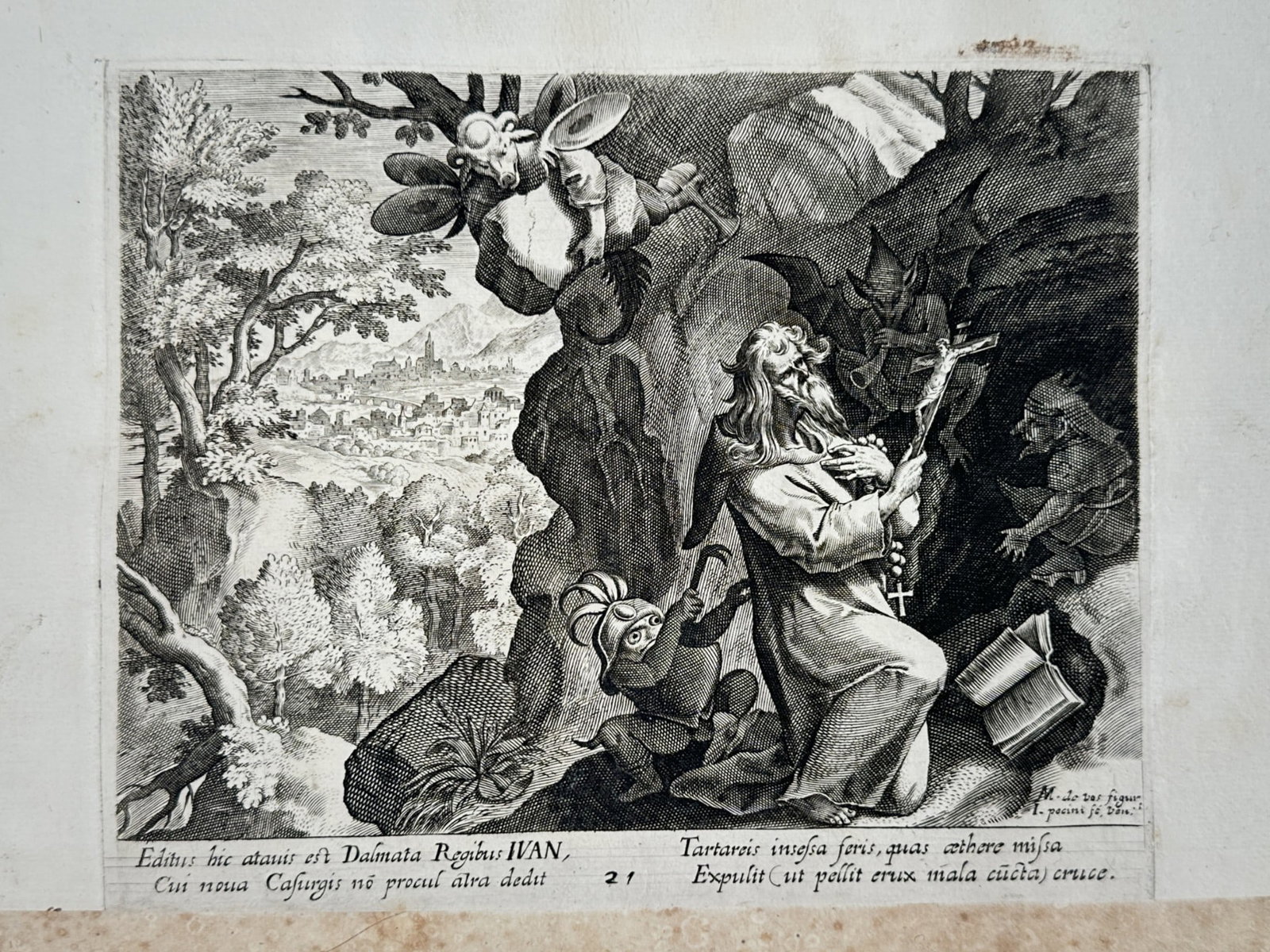 Abraham Bosse (1602–1676) – Saint John the Hermit – Engraving (1630–1650) (1 of 2)