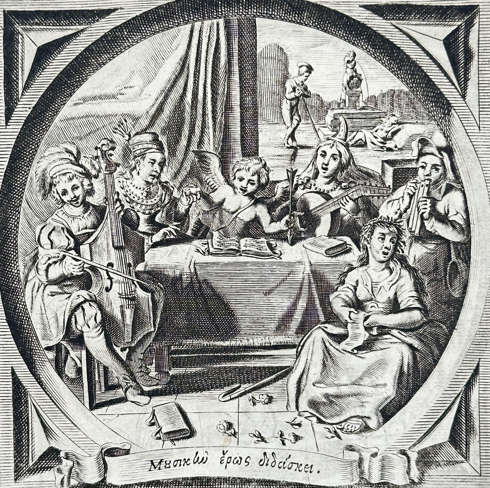 Jacob Cats (1577–1660) – Music Lessons for Young Lovers – Engraving (1 of 3)