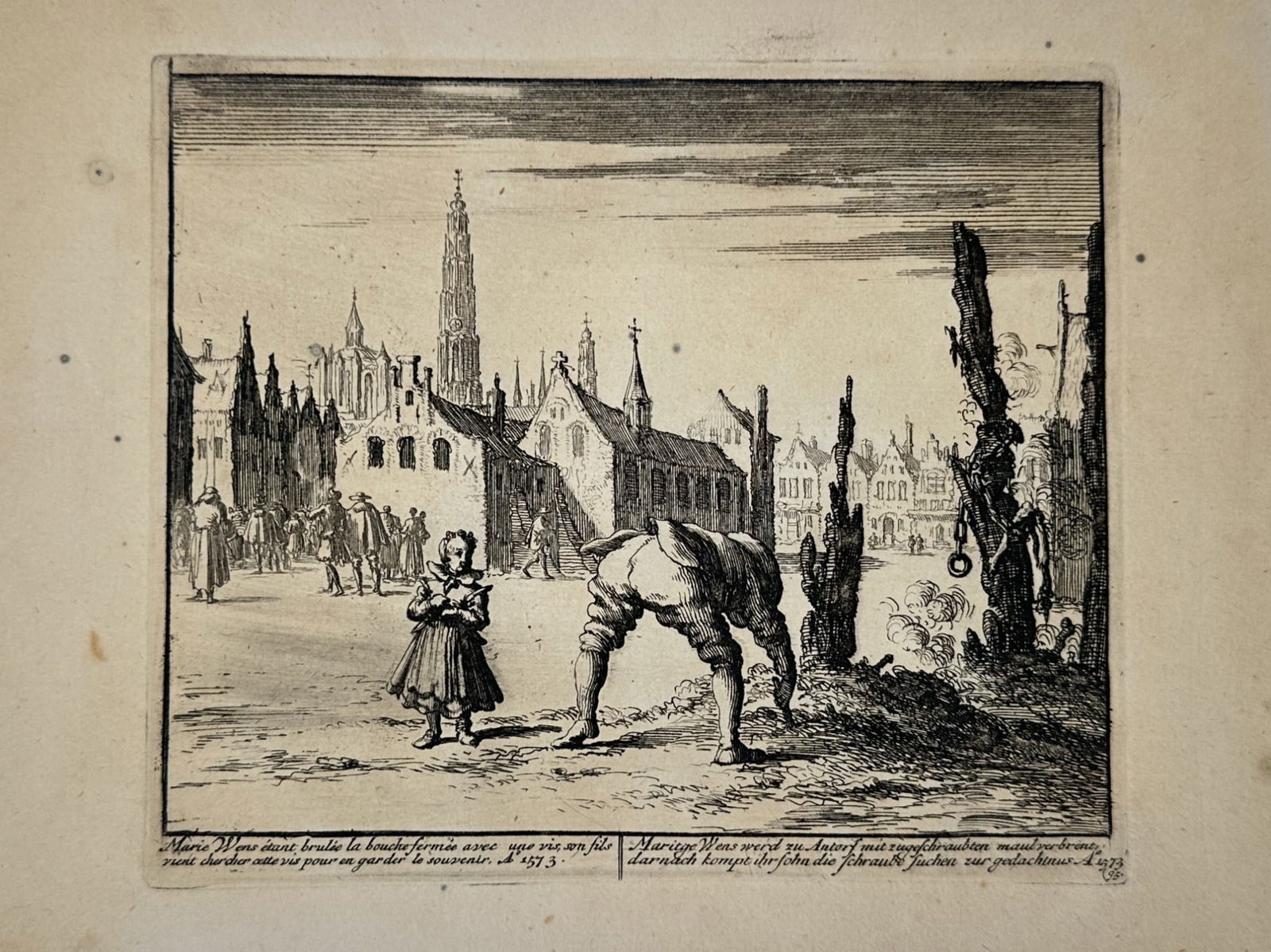 Jan Luyken (1649–1712) – The Martyrdom of Maeyken Wens – Engraving (1 of 2)