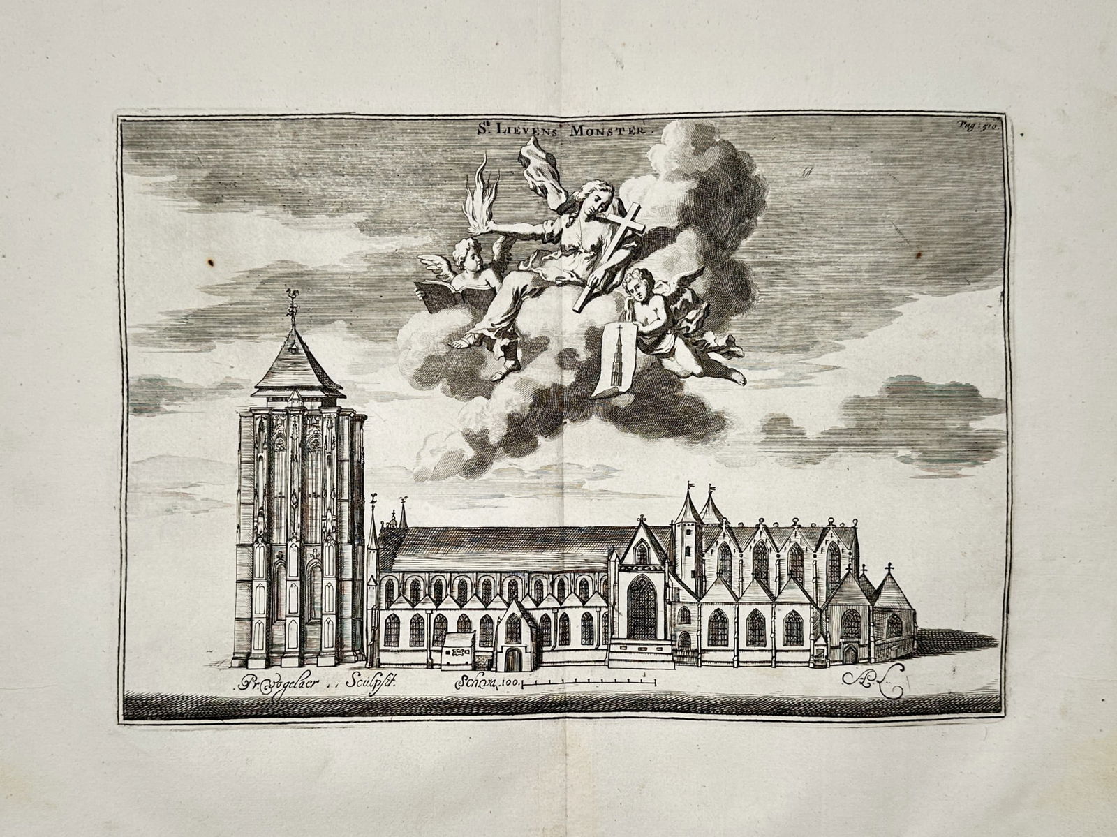 Mattheus Smallegange (1624–1710) – View of the Sint-Lievensmonstertoren (1 of 3)