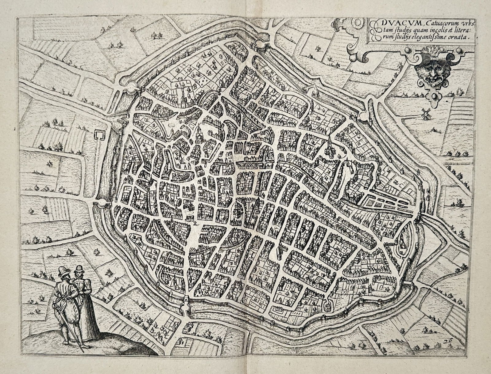 Lodovico Guicciardini (1521–1589) - Map of the City of Deventer - Copperplate (1 of 2)