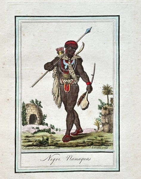 Jacques Grasset de Saint-Sauveur (1757–1832) – A Namaqua Hunter in Traditional (1 of 2)